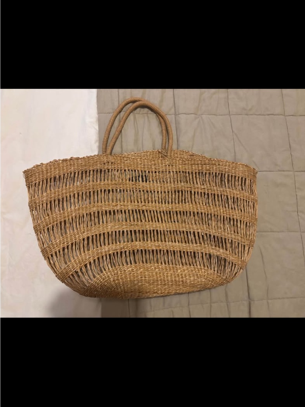 Zara Woven Straw Tote Bag